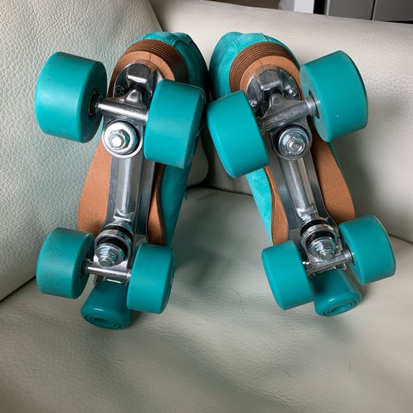 Intentionally Blank Turquoise Ring Skate Suede Roller Skates 39 - Picture 10 of 14
